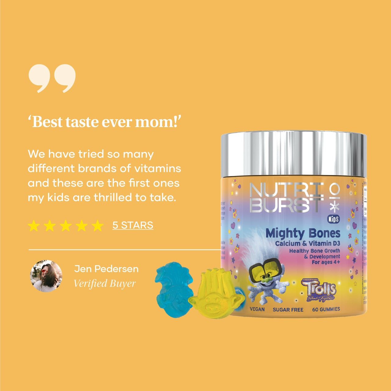Calcium and Vitamin Gummies Mighty Bones Nutriburst Reviews Image