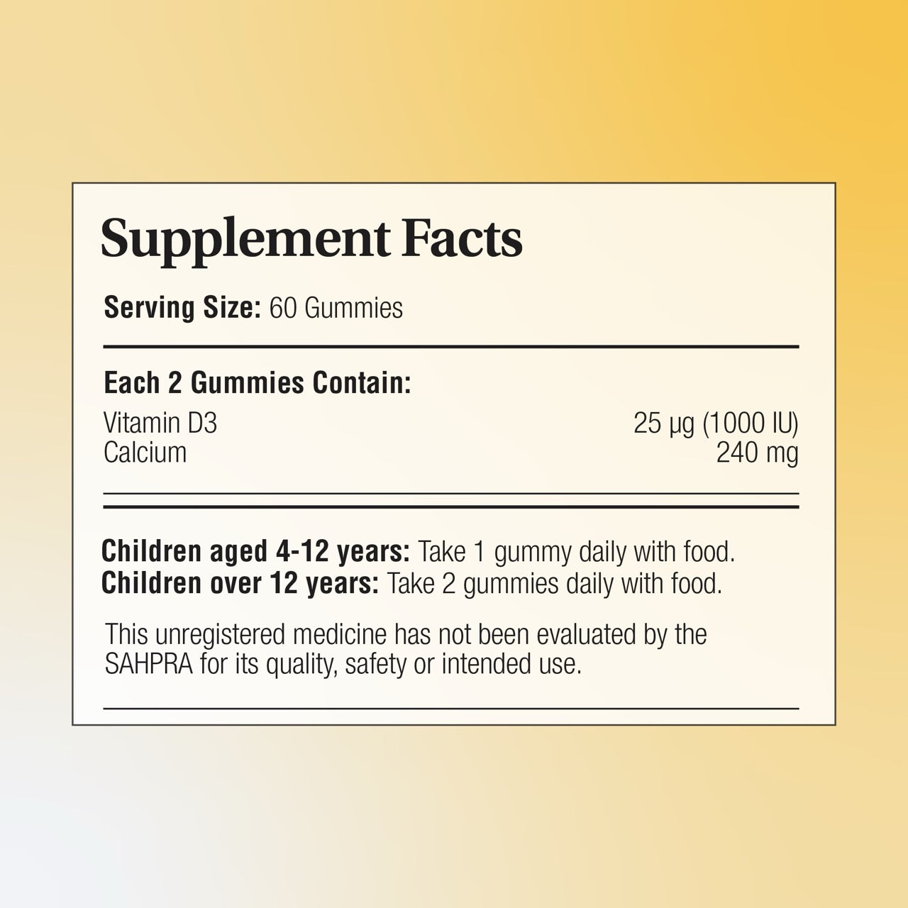 Calcium and Vitamin Gummies Mighty Bones Nutriburst Facts Image