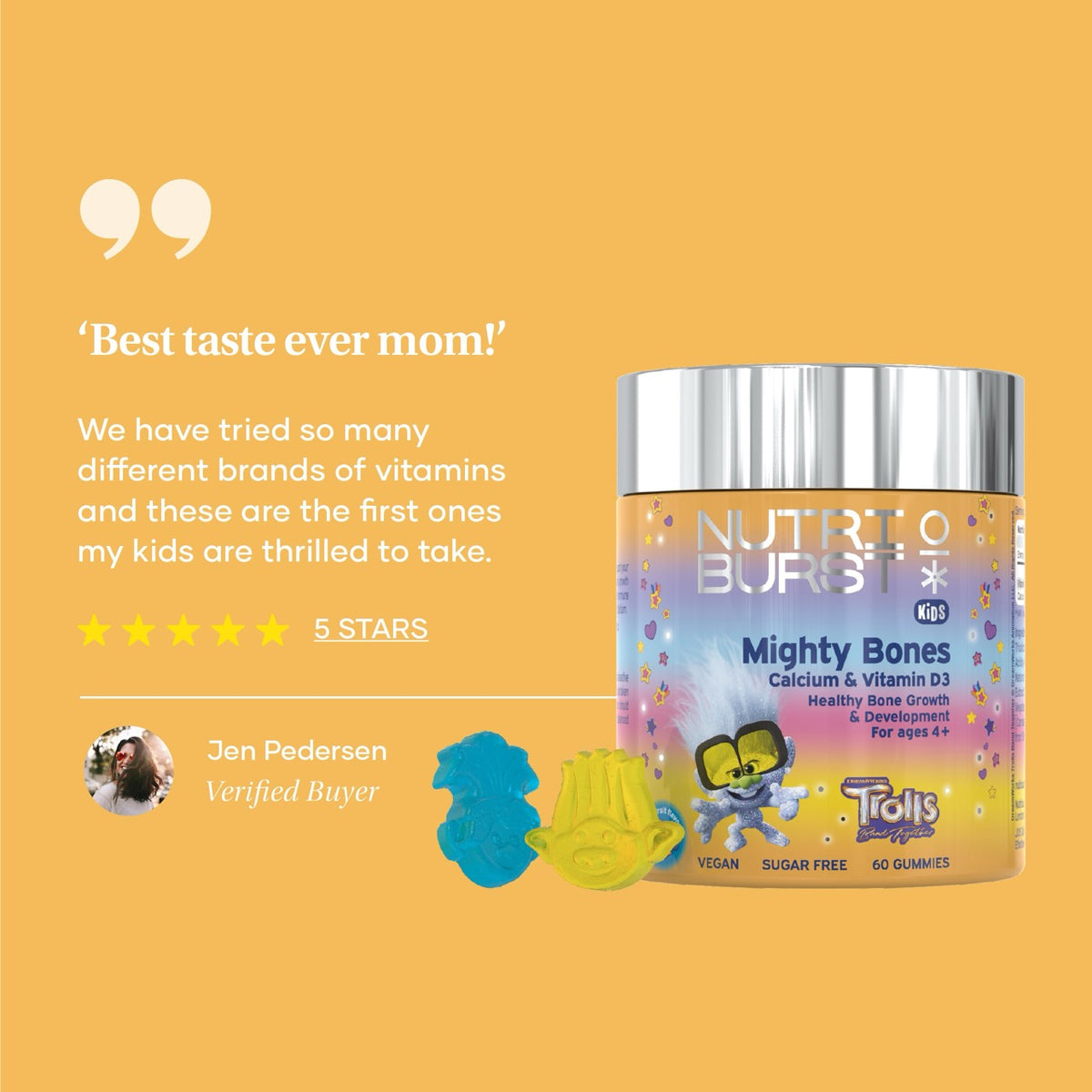 Calcium and Vitamin Gummies Mighty Bones Nutriburst Reviews Image