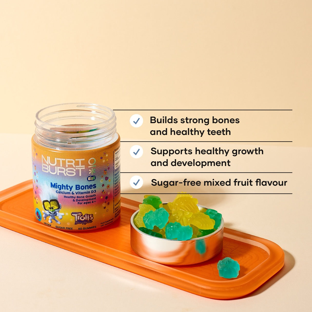 Calcium and Vitamin Gummies Mighty Bones Nutriburst USP Image