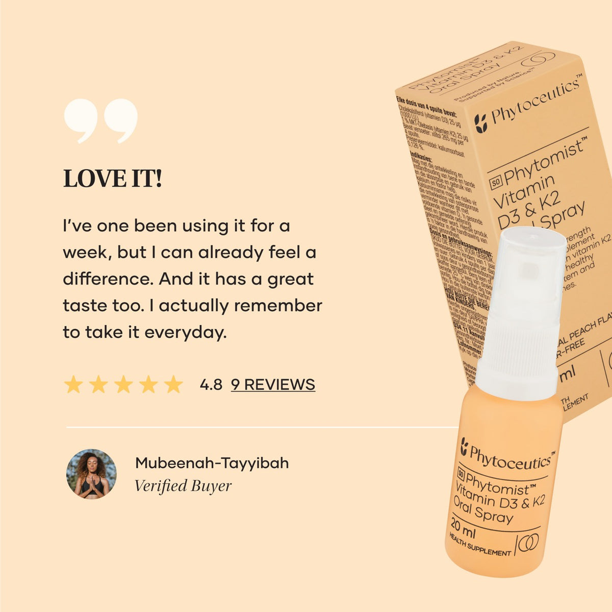Phytomist® Vitamin D3 + K2 Oral Spray