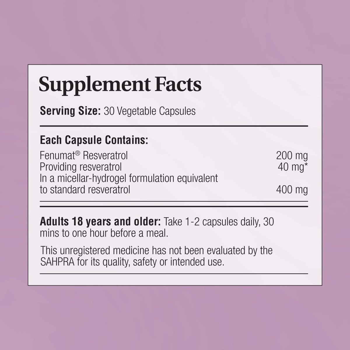 Resveratrol Supplement Reversatrol Facts Image